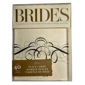 Brides 40 Place Cards Wedding Collection Brides Magazine Calligraphy Ivory Black